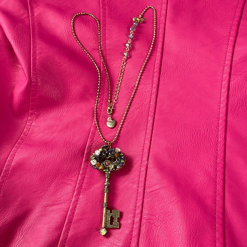 Betsey Johnson Key Drop Necklace